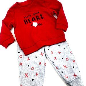 Baby Boys Outfit Size 12m Carter's Matching 2pc Set Top Pants Stole your Heart